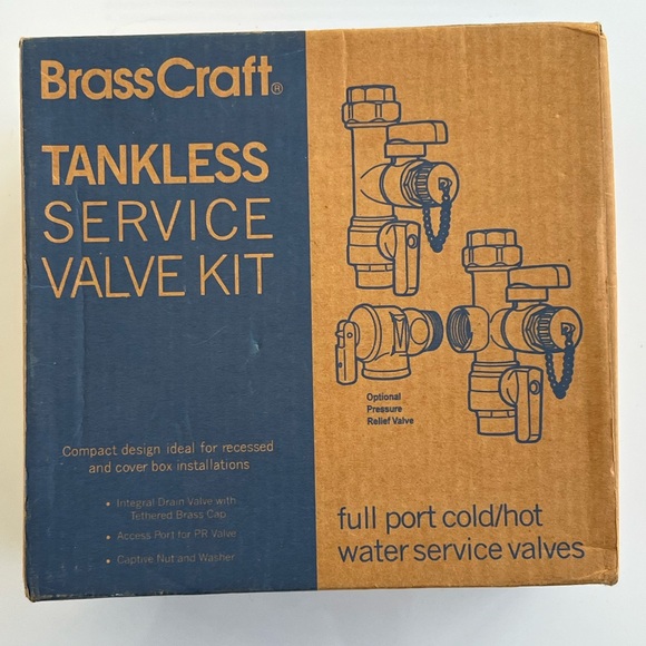BRASSCRAFT TANKLESS SERVICE VALVE KIT TWV30RX IPS X IPS ONE NEW IN BOX! - Picture 3 of 8